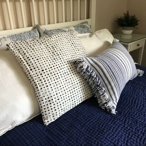 Blue Polka Dot Decorative Pillow
